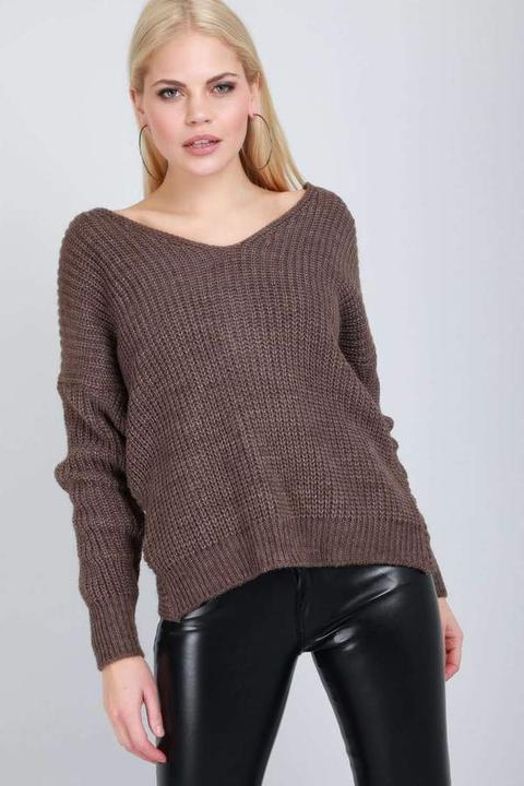 Elsi Twisted Back Oversized Knitted Jumper