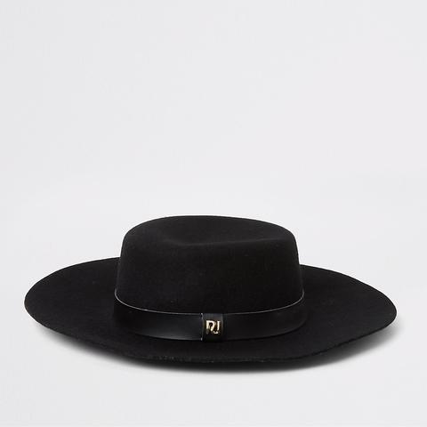 Black Pu Band Fedora Hat