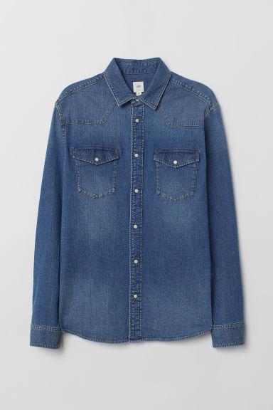 H & M - Chemise En Jean - Bleu