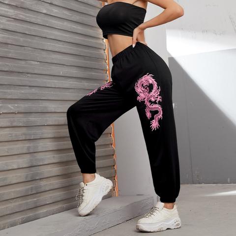 Dragon Graphic Tapered Joggers