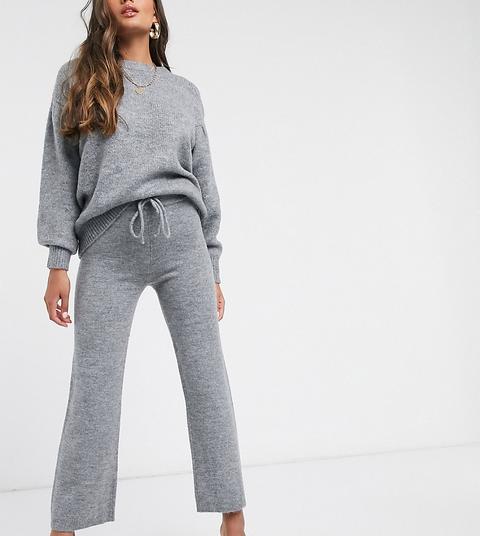 Pantalones De Punto De Asos Design Petite-gris