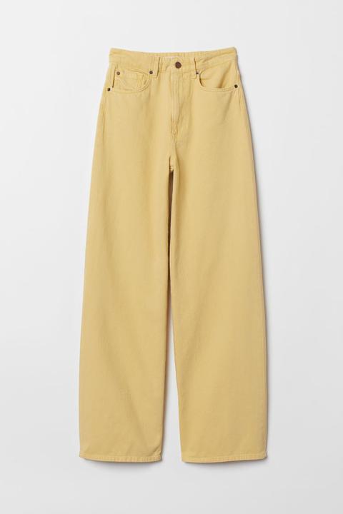 H & M - Wide High Jeans - Giallo