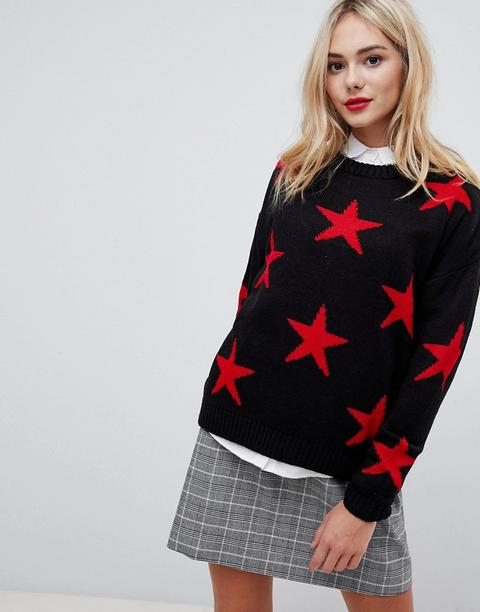 Qed London - Pull Ras De Cou Motif Étoiles