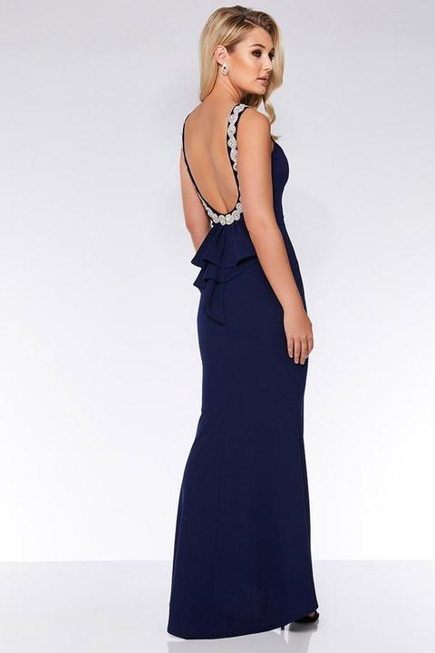 quiz embellished fishtail maxi dress