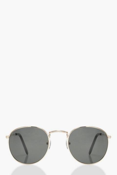 Classic Round Sunglasses With Case