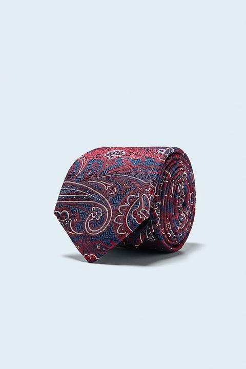 Corbata Ancha Jacquard Paisley