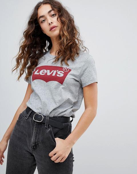 Levi's Perfect T-shirt With Batwing Logo-grey