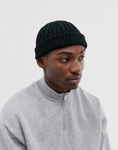 Gorro Pequeño De Pescador De Ochos En Negro De Asos Design