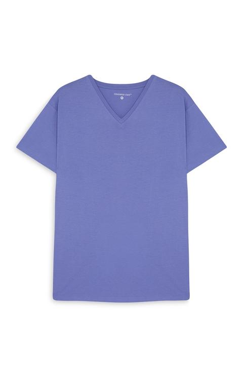 T-shirt Viola Con Scollo A V