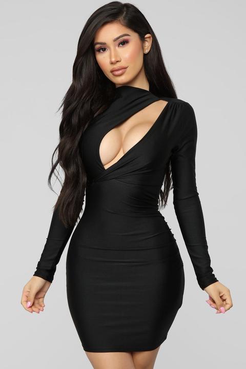 Only Here Tonight Cut Out Dress - Black