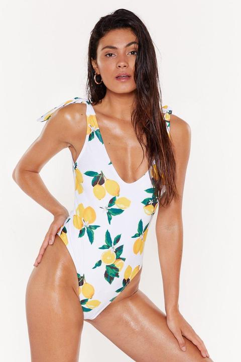 Womens Lemon High Leg Swimsuit