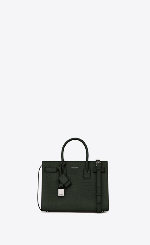 Classic Baby Sac De Jour In Shiny Crocodile-embossed Leather