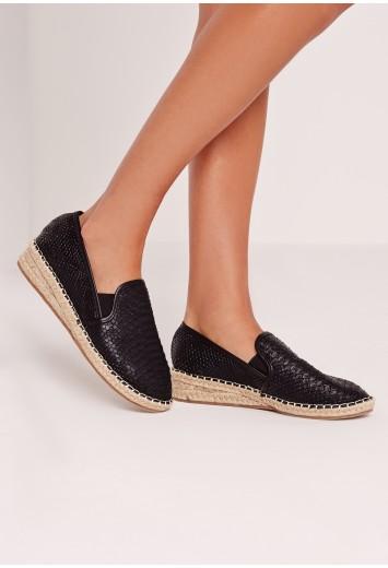 Reptile Espadrilles Black