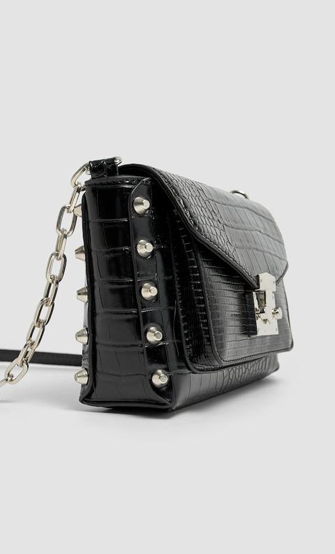 Stradivarius Besace Effet Croco Femme Noir 103