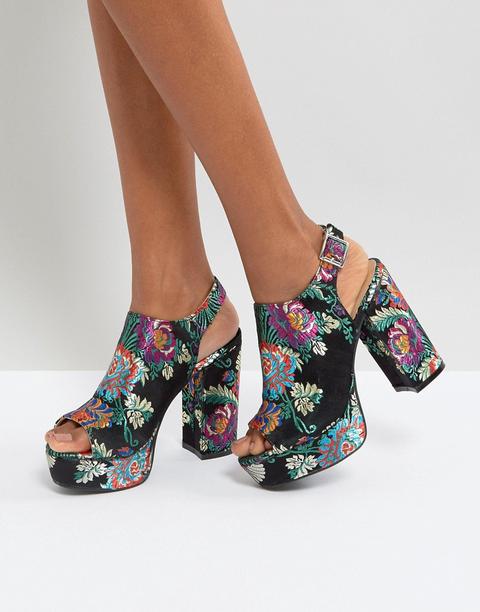 New Look - Sandali In Broccato Con Plateau