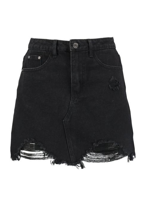 Missguided Ripped Mini Skirt Gonna A Campana Black