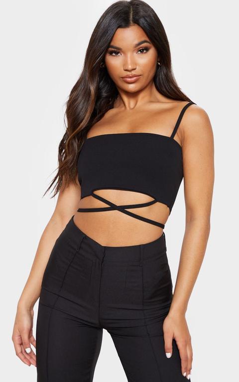 Black Strap Crop Top