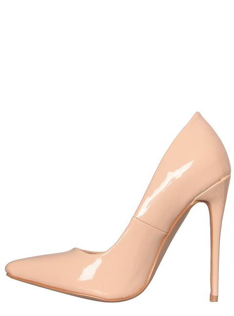 Imani Latte Patent Stiletto Court Shoes 