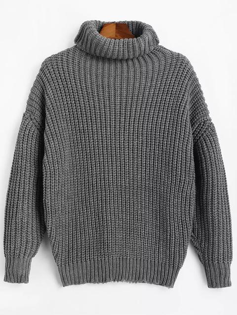 Maglione Lungo Con Collo Alto