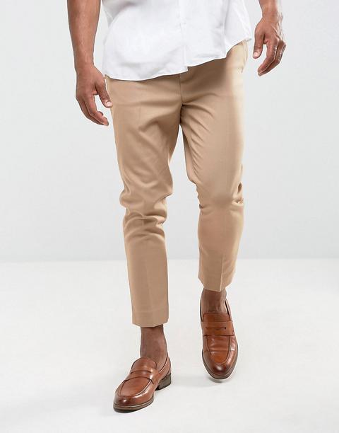 Asos - Pantaloni Eleganti Stretti In Fondo Color Pietra - Beige