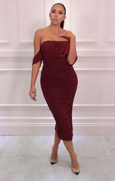bardot cowl neck dress
