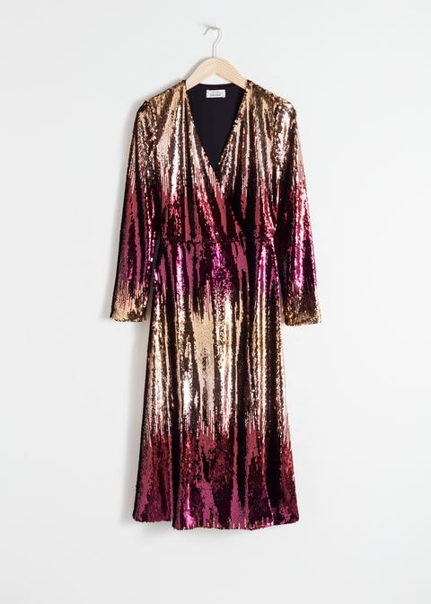 Ombré Sequin Midi Dress