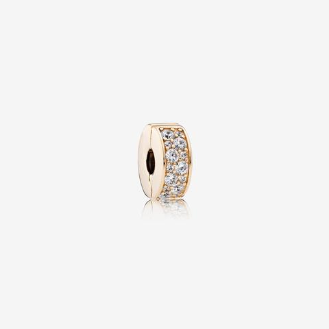 Pandora Shining Elegance Spacer Clip - Silicone / 14k Gold / Clear