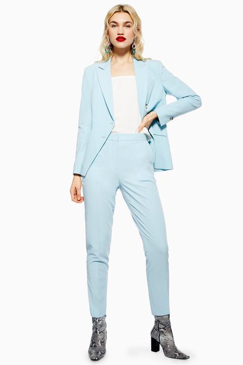 Womens Smart Trousers - Dusty Blue, Dusty Blue