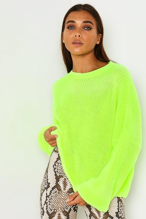 Lime Knitted Crop Jumper