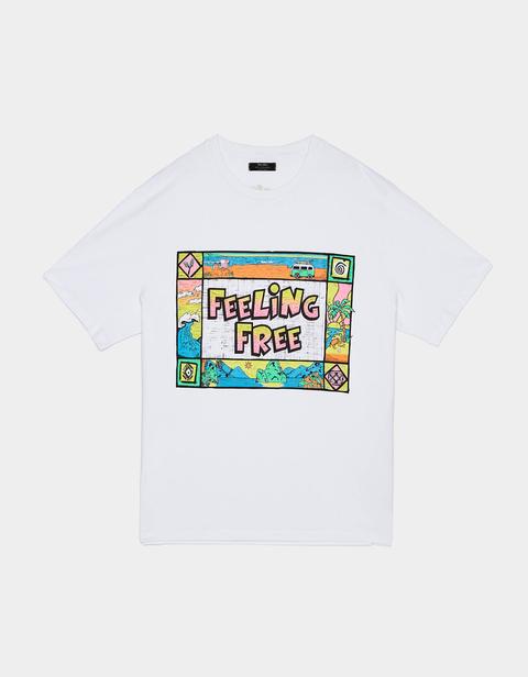 Camiseta Con Estampado Neón