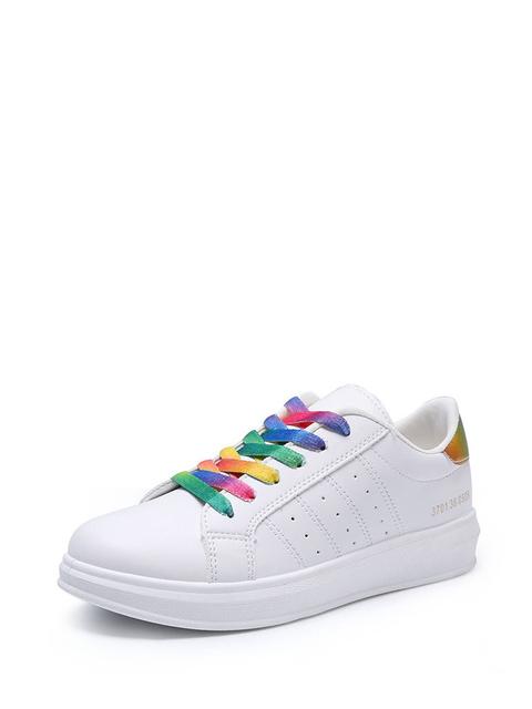 Rainbow Lace Up Slip En Zapatillas Plimsoll