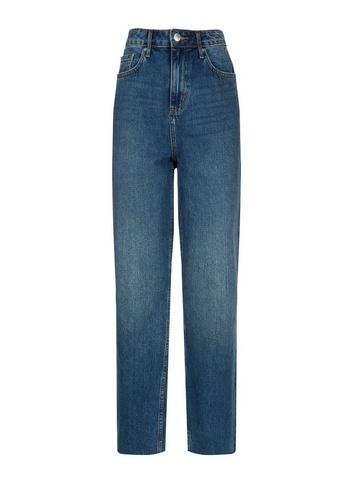 Womens High Waist Indigo Wash Slim Leg Jeans, Blue