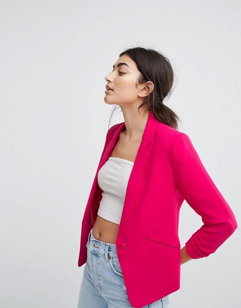 Bershka - Blazer Sartoriale In Colore Acceso - Rosa