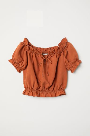 H & M - Blusa Hombro Descubierto - Naranja