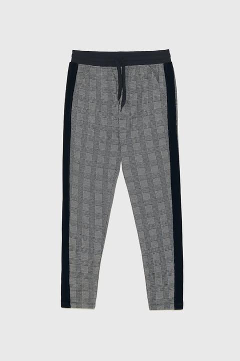 Pantalón Jogger Cuadros Banda