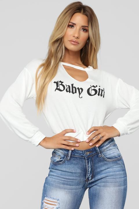 Forever Your Baby Girl Top - White