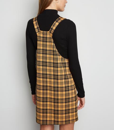 Mustard check 2024 pinafore dress