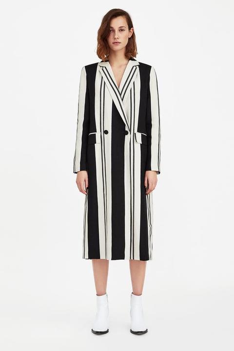Cappotto Lungo A Righe