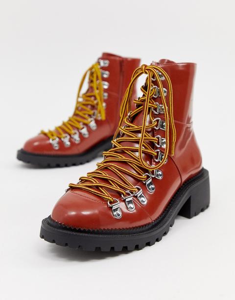 Botas De Escalada Gruesas Ablaze De Asos Design-marrón