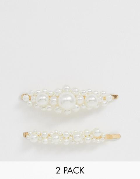 Pieces Pearl Clips 2 Pack-gold