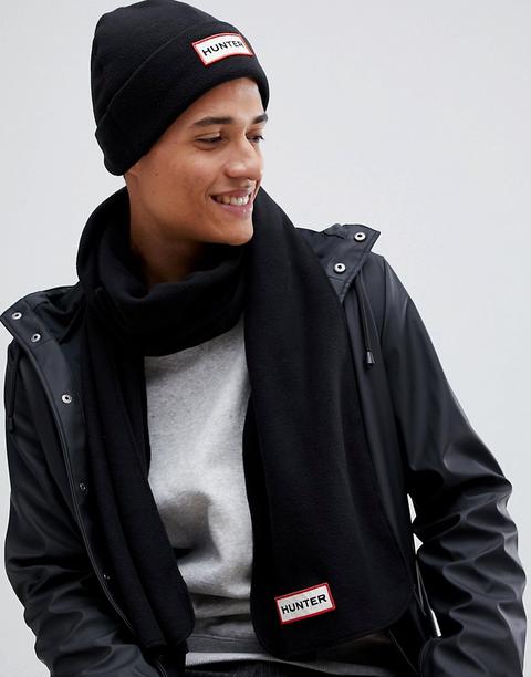 Hunter - Schwarzer Fleece-schal - Schwarz