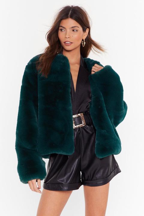 Womens Manteau Court En Fausse Fourrure Tu M As Refroidi Vert 38 Vert From Nasty Gal On 21 Buttons