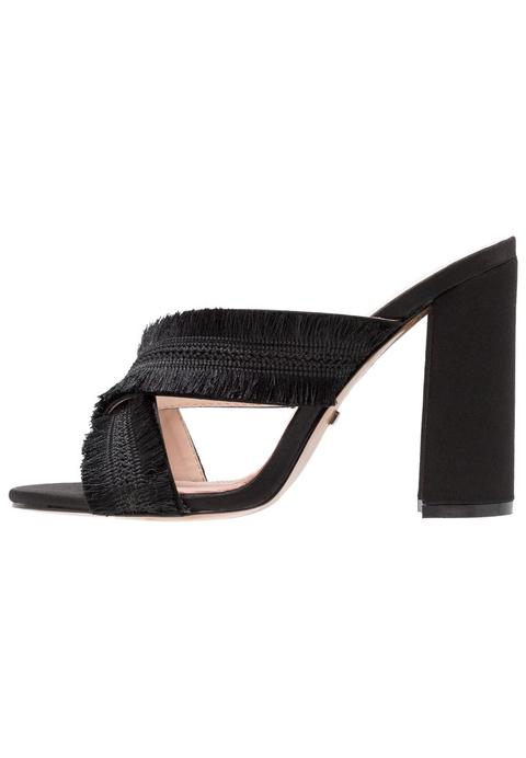 Topshop Rhonda Fringed Mule Ciabattine Black