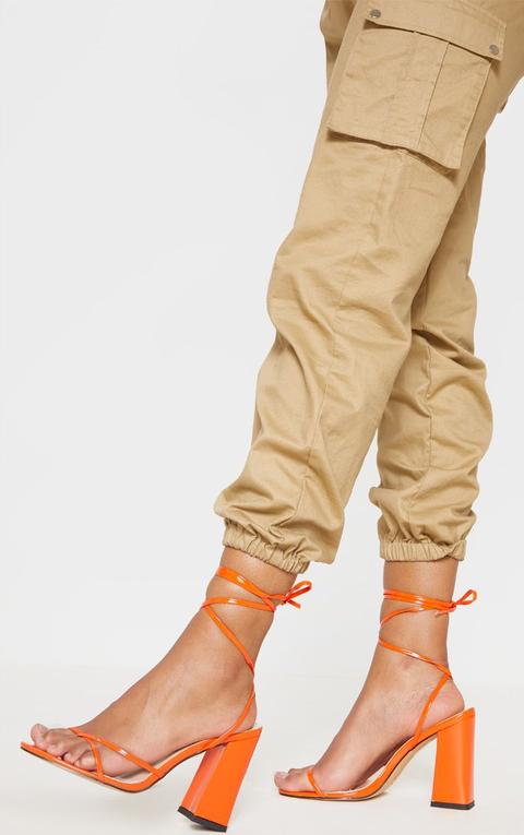 orange block heels cheap online