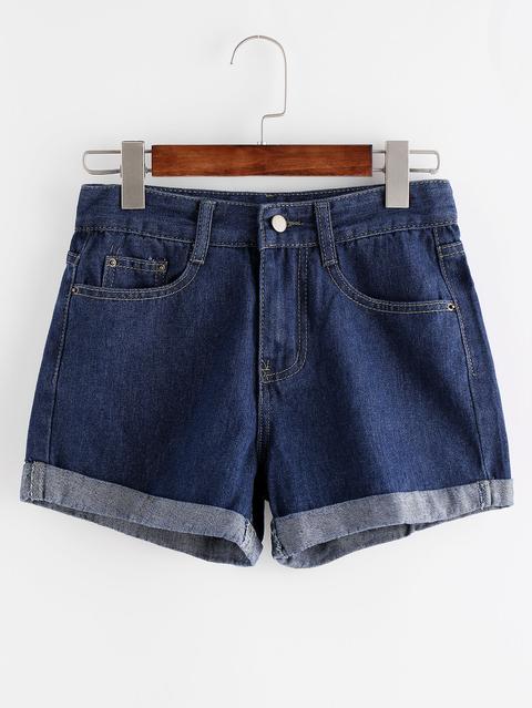 Shorts En Denim Rotos - Azul