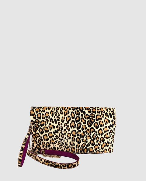 Menbur - Cartera De Mano De Fiesta De Piel Estampado Animal Print De Leopardo