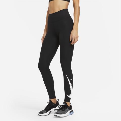 Nike Swoosh Run Leggings De Running De 7/8 De Talle Medio - Mujer - Negro