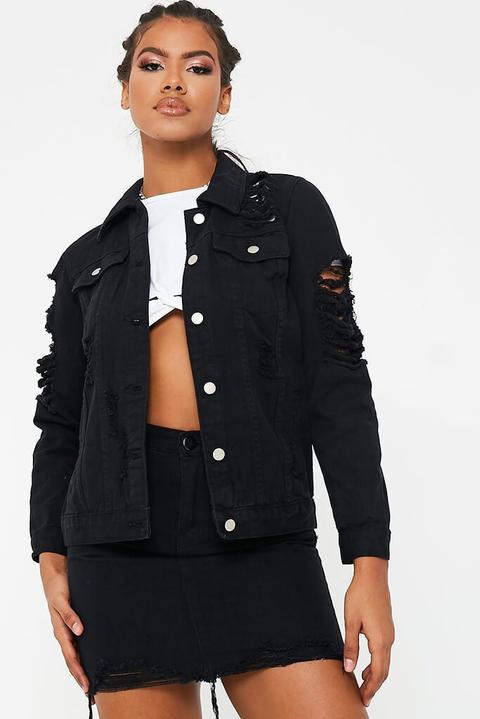 black oversized ripped jeans