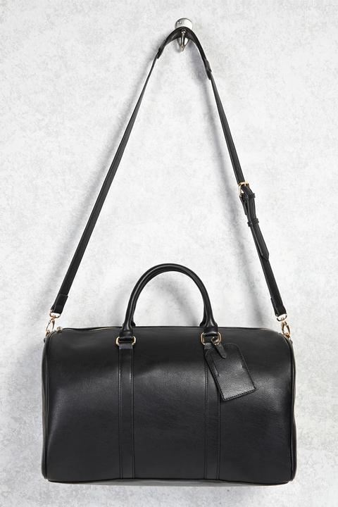 Faux Leather Duffle Bag