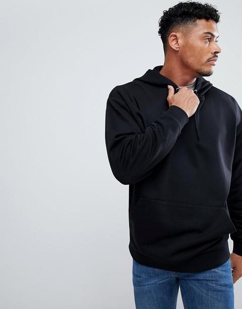 Sudadera Extragrande Con Capucha Negra De Asos